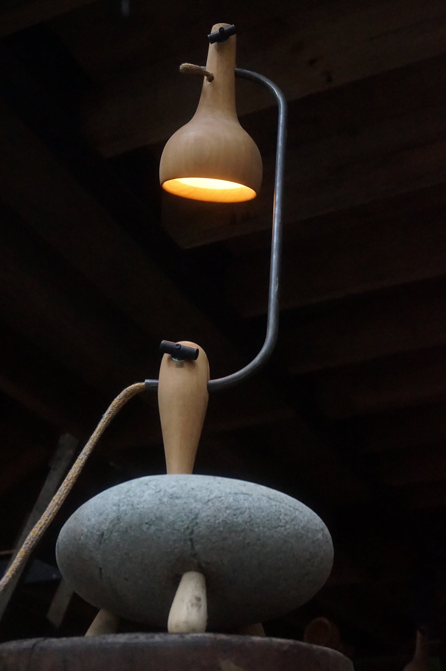 Lámpara Alcachofa Madera 2 Articulaciones